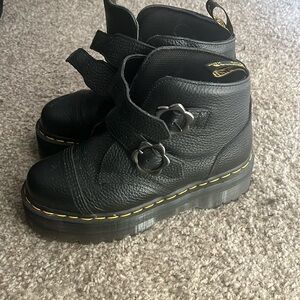 Doc Martens Devon Flower Platform Buckle Boots